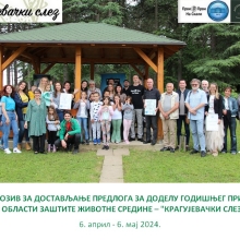 Javni poziv za dostavljanje predloga za dodelu godišnjeg priznanja u oblasti zaštite životne sredine – Kragujevački slez 2024